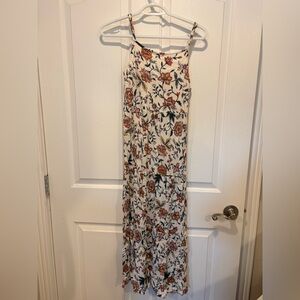 Old Navy White Maxi Dress with Floral Print